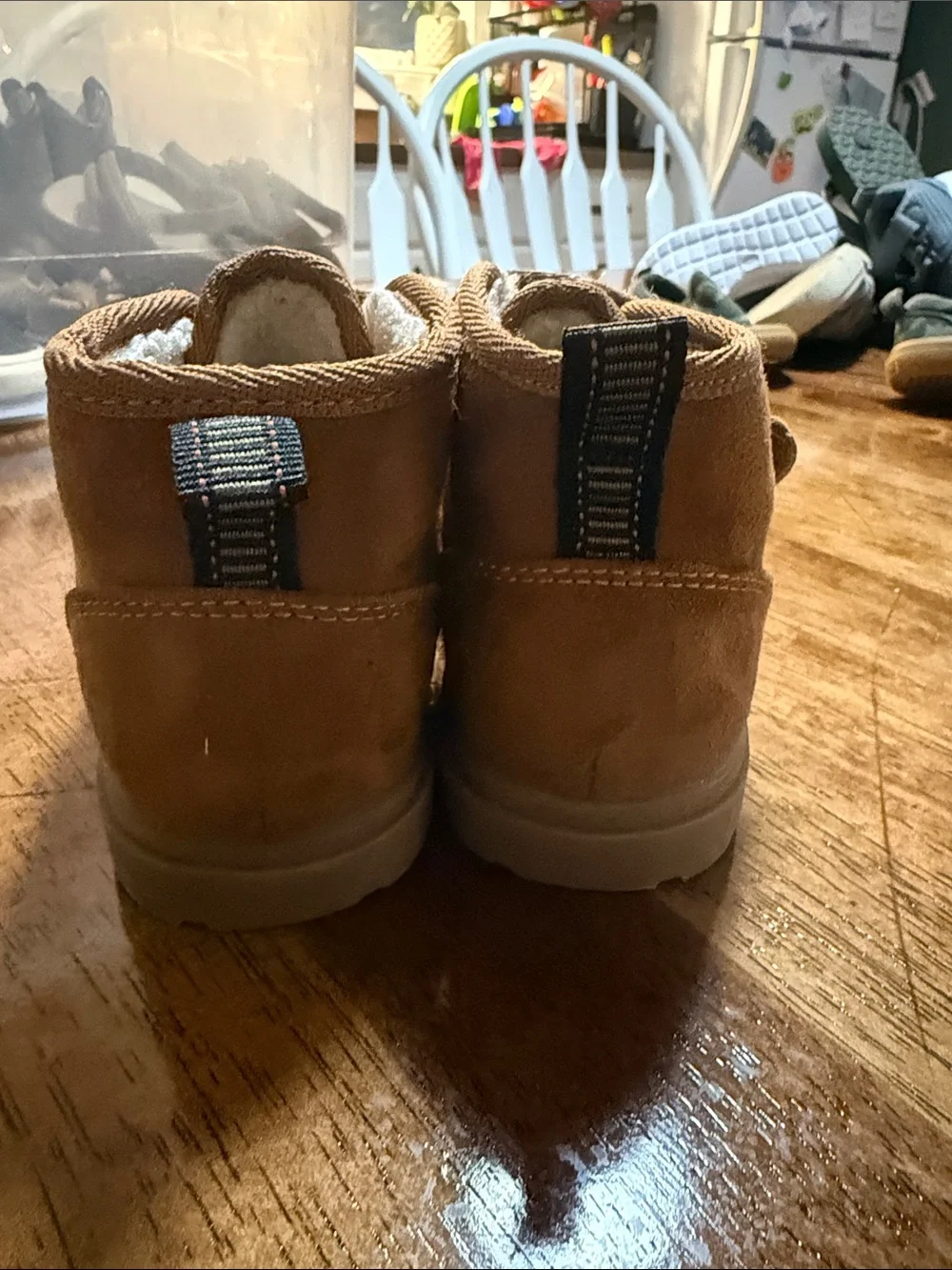 Cat & Jack Tan Suede Hook-and-Loop Kids Boots